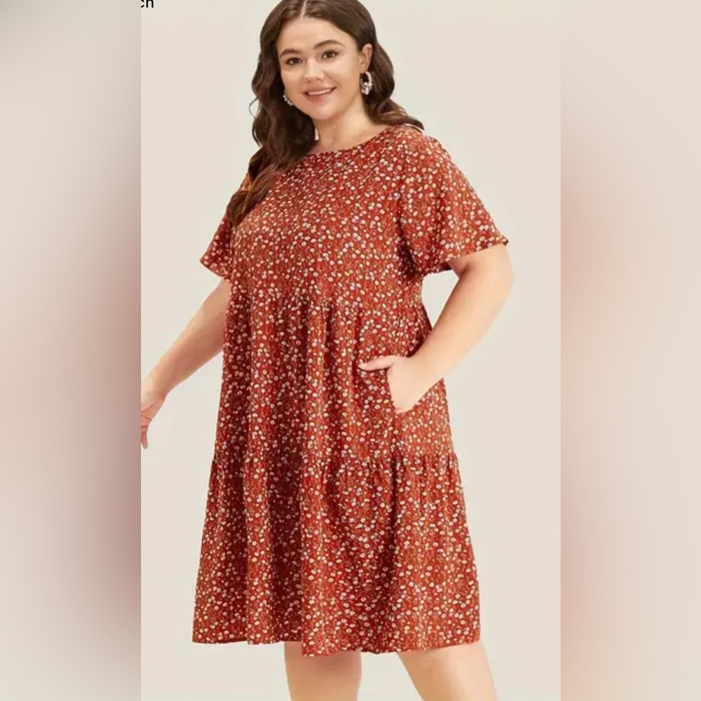NWT Floral Red Midi Dress  size 18/20 
🌺🌹🌸🌺 - Picture 4 of 4